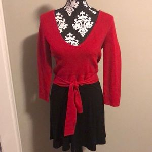 NWT Express Reversible Red Tie Sweater -Large